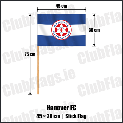 Hanover FC 30cm x 45cm Stick Flag with the club crest and colours, Armagh Football - ClubFlags.ie