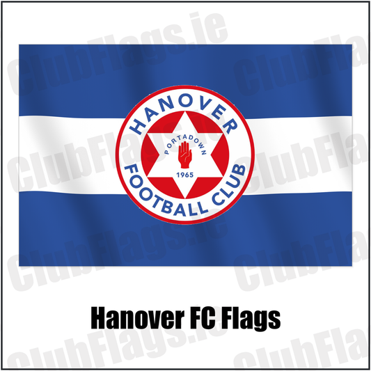 Hanover FC Flags with the club crest and colours, Armagh Football - ClubFlags.ie