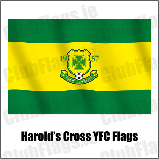 Harold’s Cross YFC Flags with the club crest and colours, Dublin Football - ClubFlags.ie