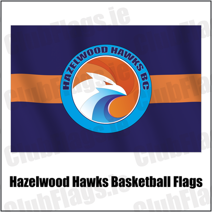 Hazelwood Hawks Basketball Flags with the verified club crest and colours, Antrim Basketball - ClubFlags.ie