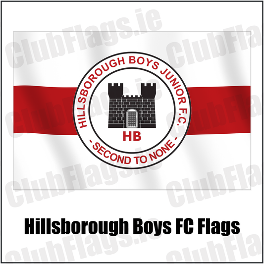 Hillsborough Boys FC Flags with the club crest and colours, Antrim Football - ClubFlags.ie