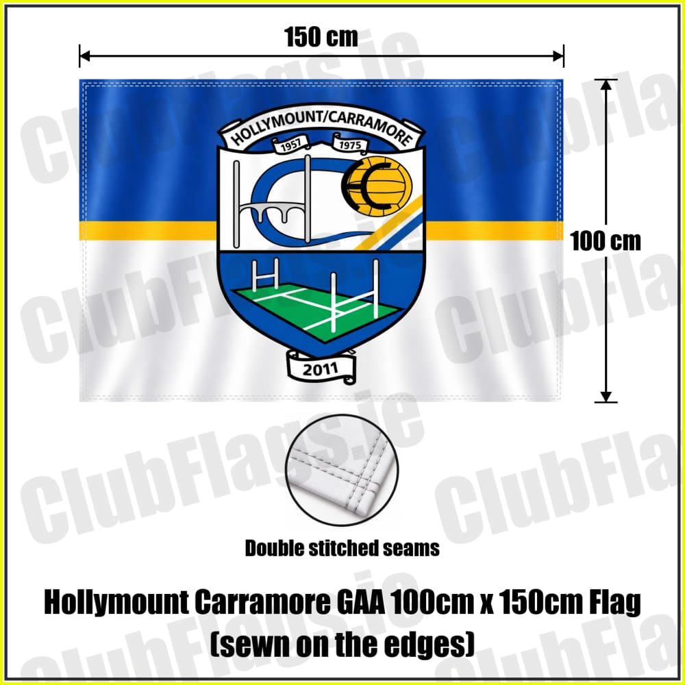 Hollymount Carramore GAA 100cm x 150cm Flag (sewn on the edges) - ClubFlags.ie