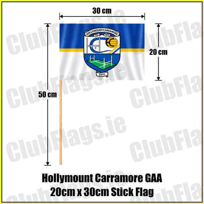 Hollymount Carramore GAA 20cm x 30cm Stick Flag - ClubFlags.ie