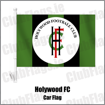 Holywood FC Car Flag with the club crest and colours, Down Football - ClubFlags.ie
