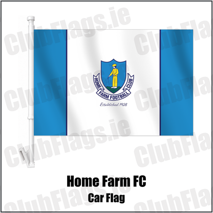 Home Farm FC Car Flag with the club crest and colours, Dublin Football - ClubFlags.ie