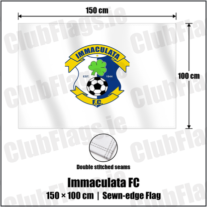 Immaculata FC 100cm x 150cm Flag (sewn on the edges) with the club crest and colours, Antrim Football - ClubFlags.ie