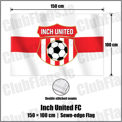 Inch United FC 100cm x 150cm Flag (sewn on the edges) with the club crest and colours, Cork Football - ClubFlags.ie