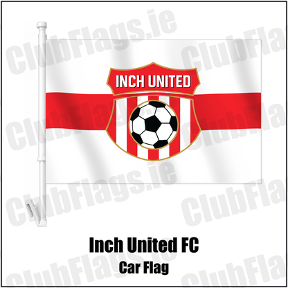 Inch United FC Car Flag with the club crest and colours, Cork Football - ClubFlags.ie