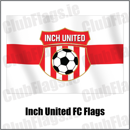 Inch United FC Flags with the club crest and colours, Cork Football - ClubFlags.ie