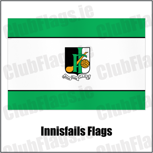Innisfails Flags with the club crest and colours, Dublin GAA - ClubFlags.ie