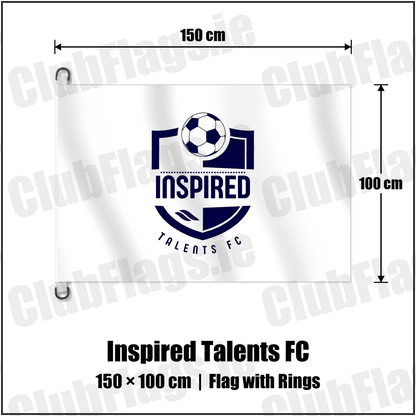 Inspired Talents FC 150cm x 100cm Flag Pole Flag with Rings with the club crest and colours, Derry Football - ClubFlags.ie