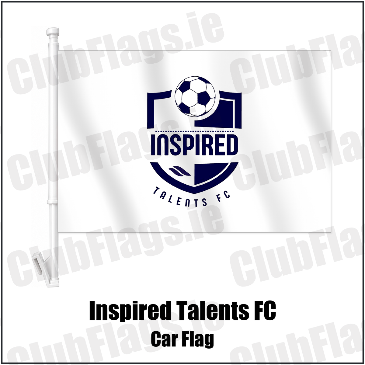 Inspired Talents FC Car Flag with the club crest and colours, Derry Football - ClubFlags.ie