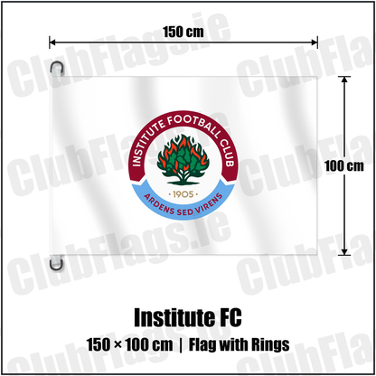 Institute FC 150cm x 100cm Flag Pole Flag with Rings with the club crest and colours, Derry Football - ClubFlags.ie