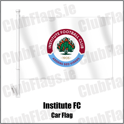 Institute FC Car Flag with the club crest and colours, Derry Football - ClubFlags.ie