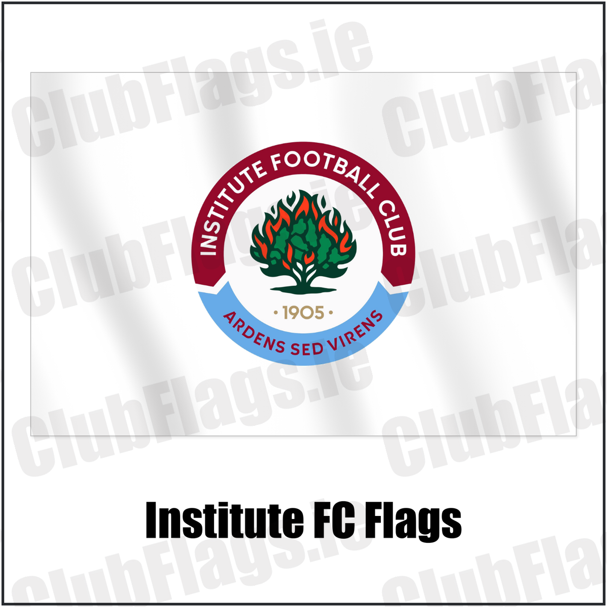 Institute FC Flags with the club crest and colours, Derry Football - ClubFlags.ie
