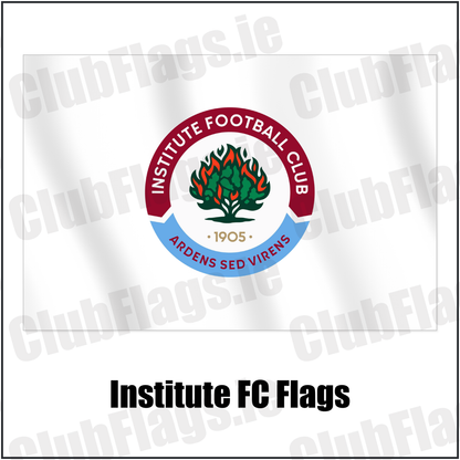 Institute FC Flags with the club crest and colours, Derry Football - ClubFlags.ie
