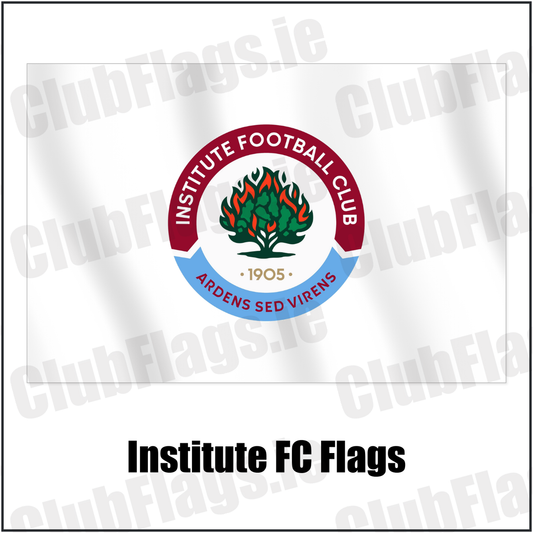 Institute FC Flags with the club crest and colours, Derry Football - ClubFlags.ie