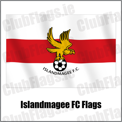Islandmagee FC Flags with the club crest and colours, Antrim Football - ClubFlags.ie