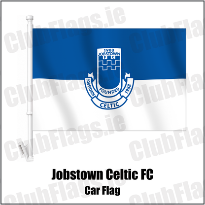 Jobstown Celtic FC Car Flag with the verified club crest and colours, Dublin Football - ClubFlags.ie