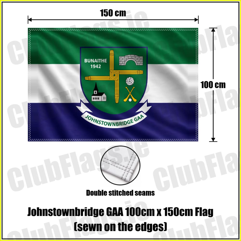 Johnstownbridge GAA 100cm x 150cm Flag (sewn on the edges) - ClubFlags.ie
