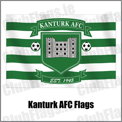 Kanturk AFC Flags with the club crest and colours, Cork Football - ClubFlags.ie