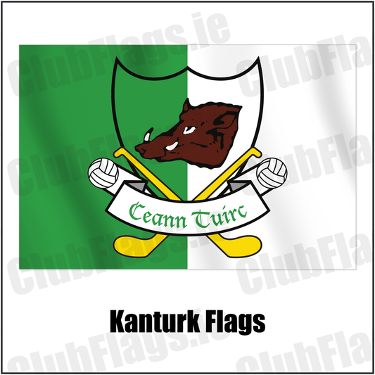Kanturk Flags with the verified club crest and colours, Cork GAA - ClubFlags.ie