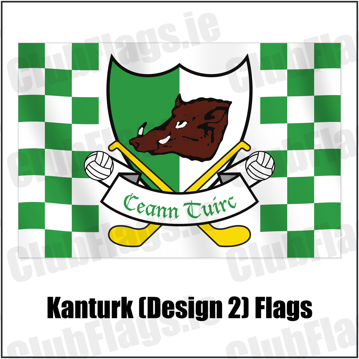 Kanturk (Design 2) Flags with the verified club crest and colours, Cork GAA - ClubFlags.ie
