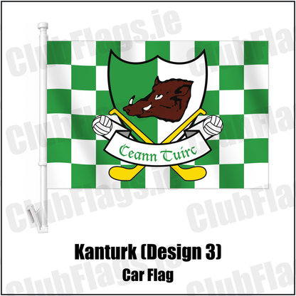 Kanturk (Design 3) Car Flag with the verified club crest and colours, Cork GAA - ClubFlags.ie