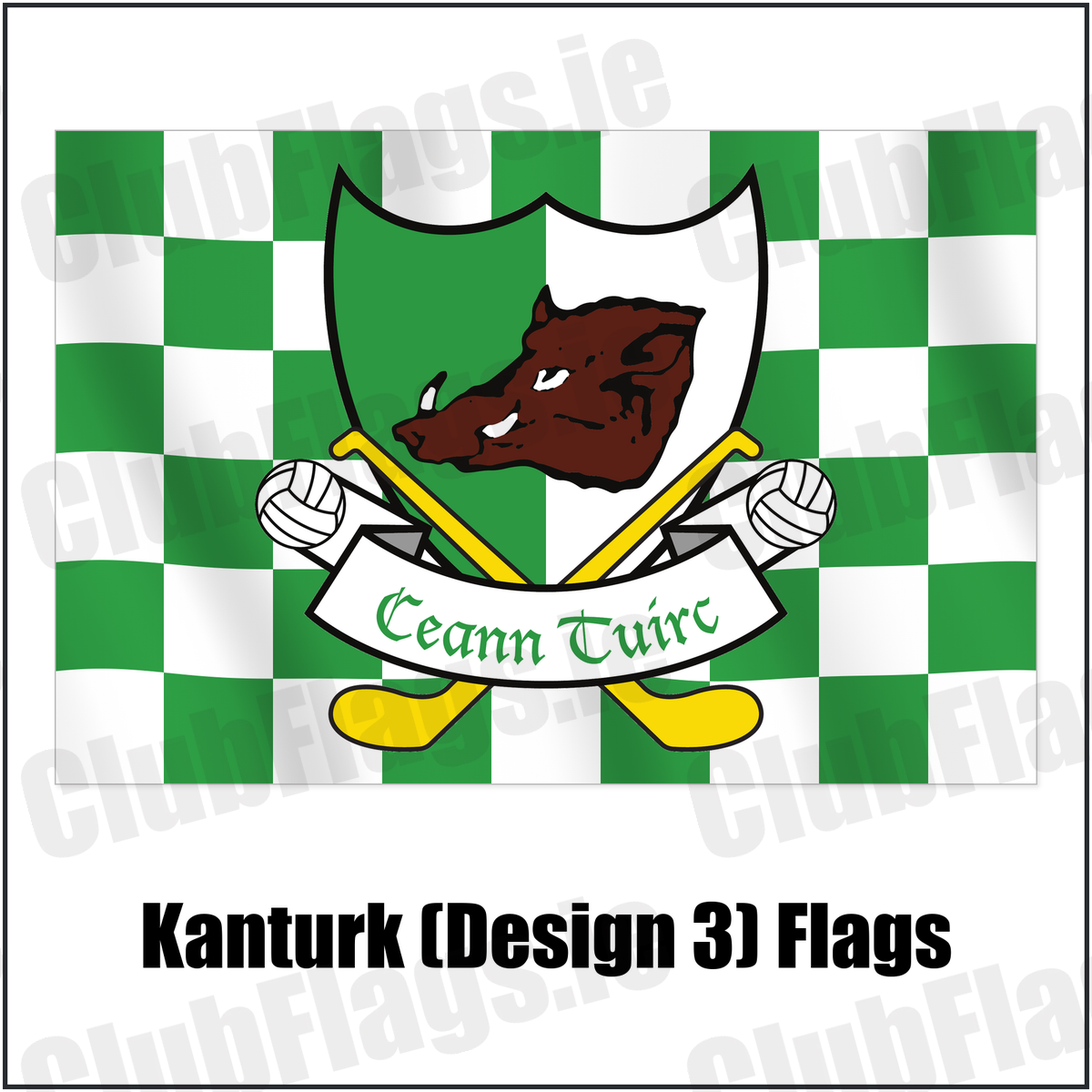 Kanturk (Design 3) Flags with the verified club crest and colours, Cork GAA - ClubFlags.ie