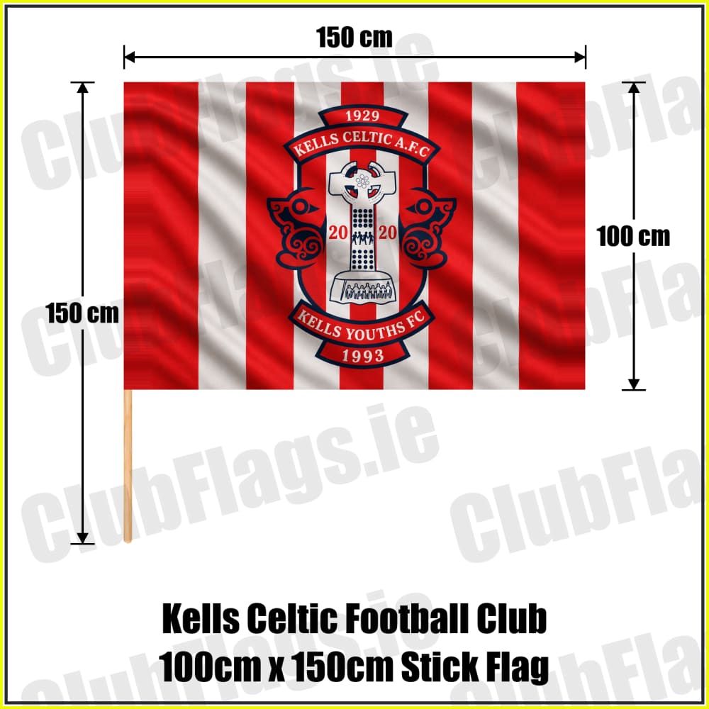 Kells Celtic Football Club 100cm x 150cm Stick Flag - ClubFlags.ie