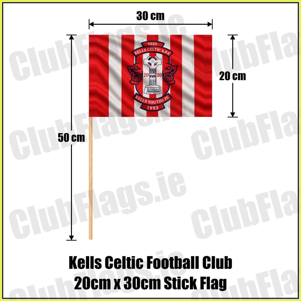 Kells Celtic Football Club 20cm x 30cm Stick Flag - ClubFlags.ie
