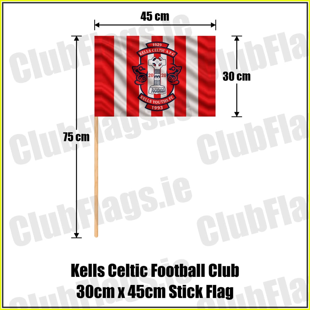 Kells Celtic Football Club 30cm x 45cm Stick Flag - ClubFlags.ie