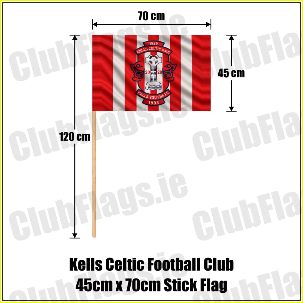 Kells Celtic Football Club 45cm x 70cm Stick Flag - ClubFlags.ie