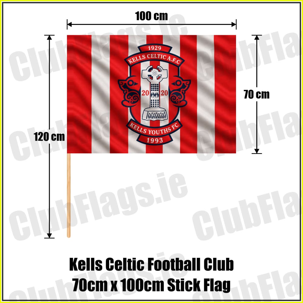 Kells Celtic Football Club 70cm x 100cm Stick Flag - ClubFlags.ie