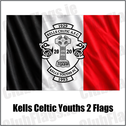 Kells Celtic Youths 2 Flags with the club crest and colours, Meath Football - ClubFlags.ie