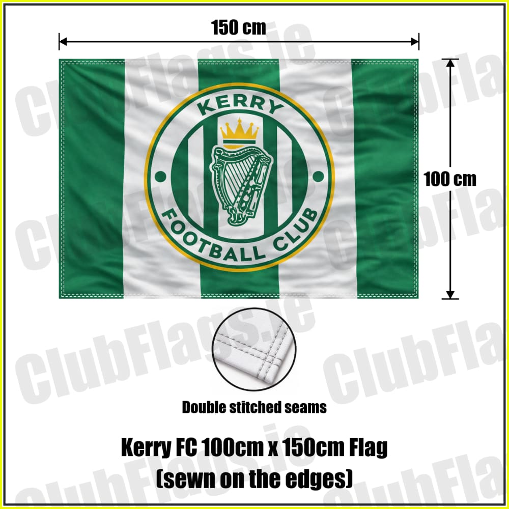 Kerry FC 100cm x 150cm Flag (sewn on the edges) - ClubFlags.ie