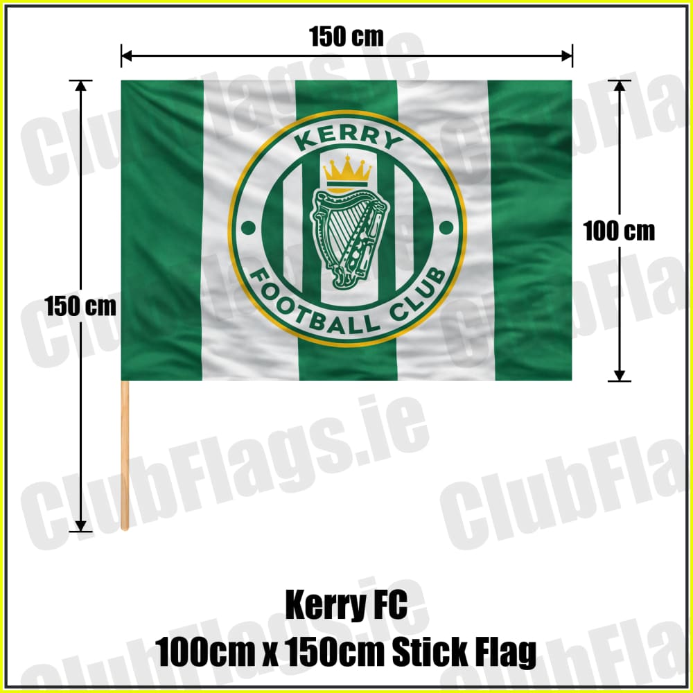Kerry FC 100cm x 150cm Stick Flag - ClubFlags.ie