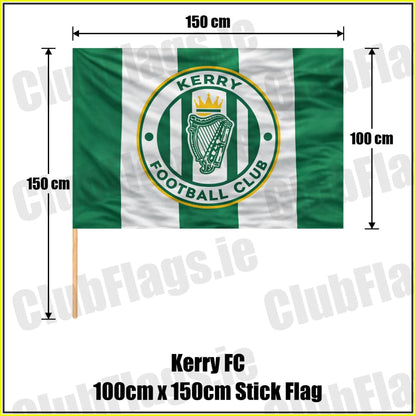 Kerry FC 100cm x 150cm Stick Flag - ClubFlags.ie