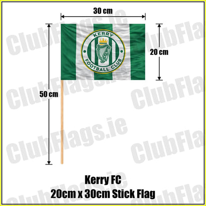 Kerry FC 20cm x 30cm Stick Flag - ClubFlags.ie