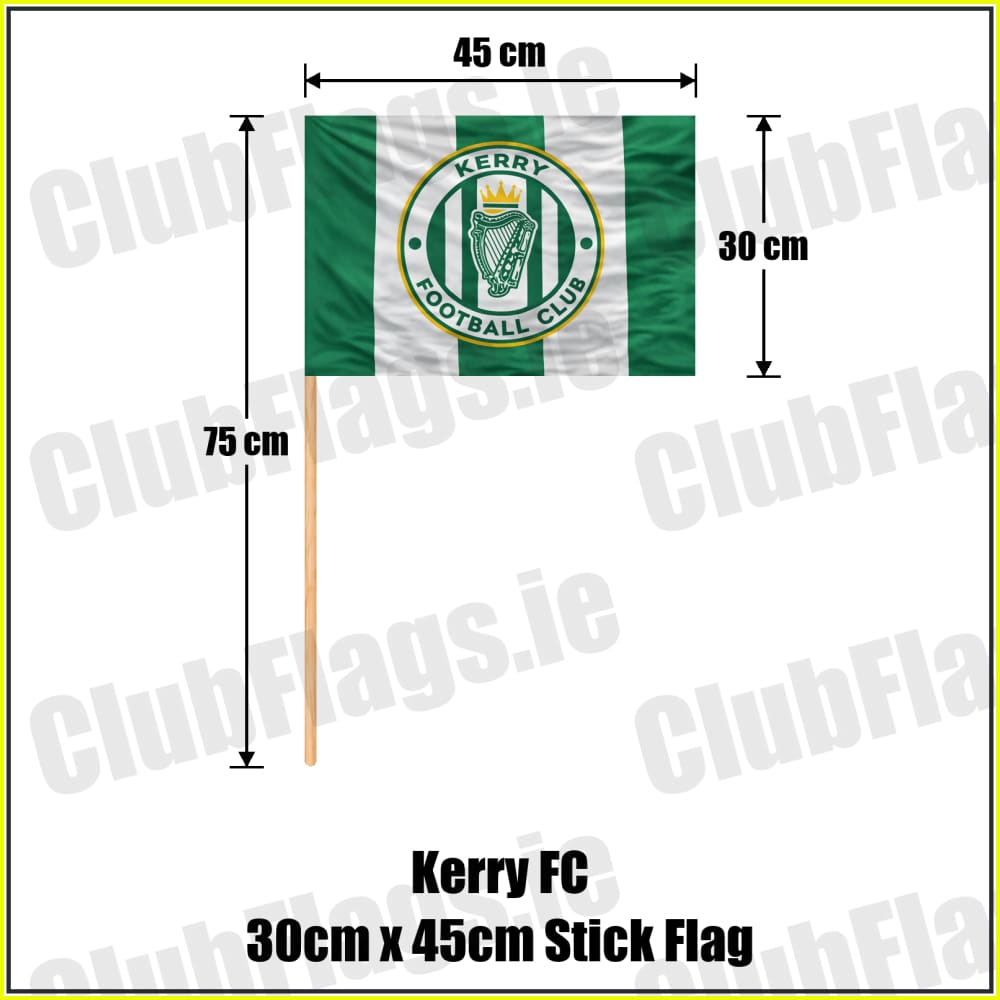 Kerry FC 30cm x 45cm Stick Flag - ClubFlags.ie