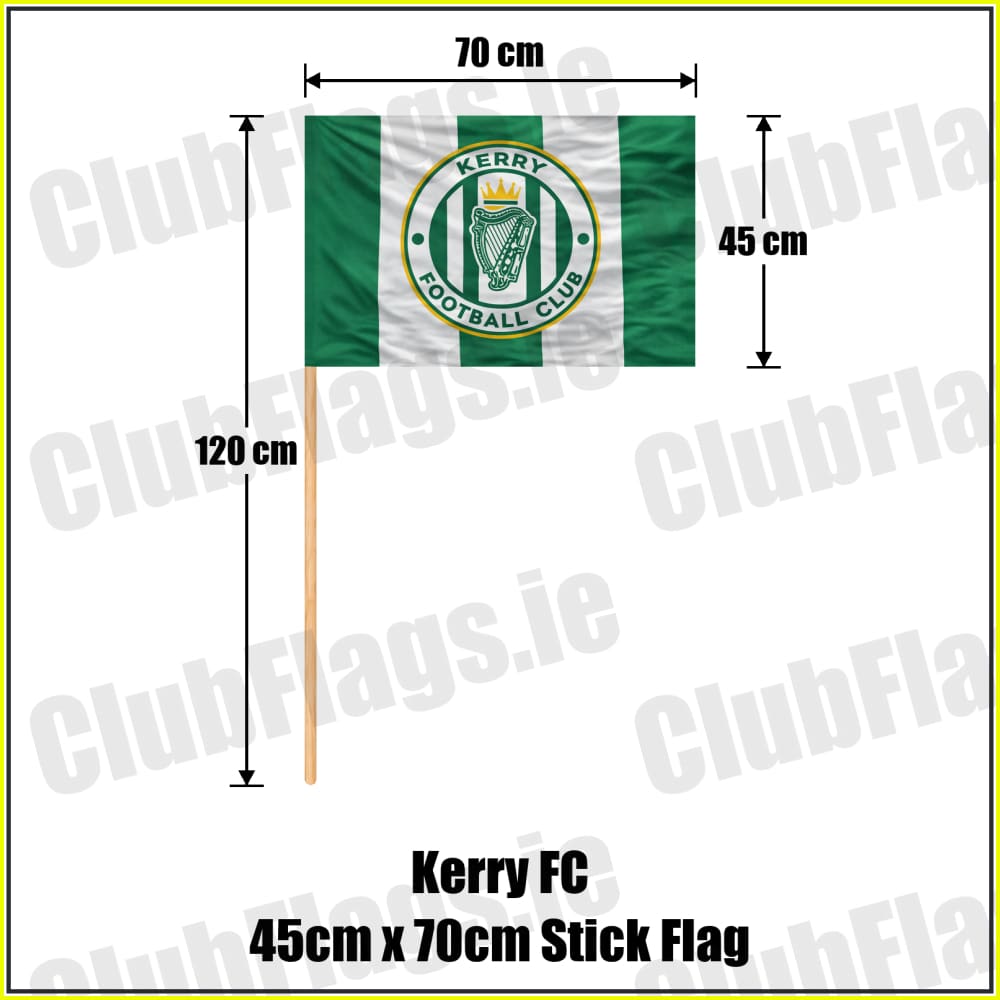 Kerry FC 45cm x 70cm Stick Flag - ClubFlags.ie