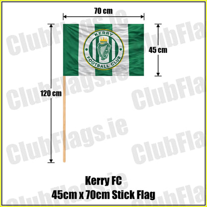 Kerry FC 45cm x 70cm Stick Flag - ClubFlags.ie