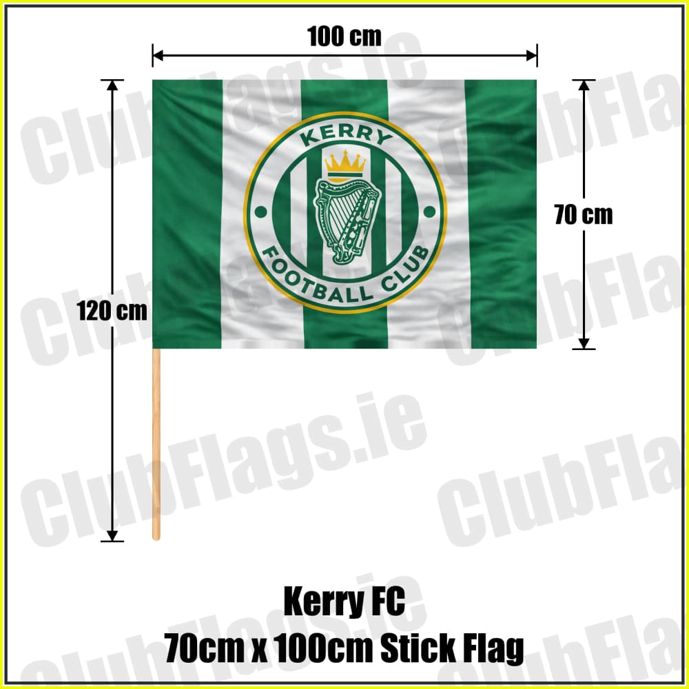 Kerry FC 70cm x 100cm Stick Flag - ClubFlags.ie