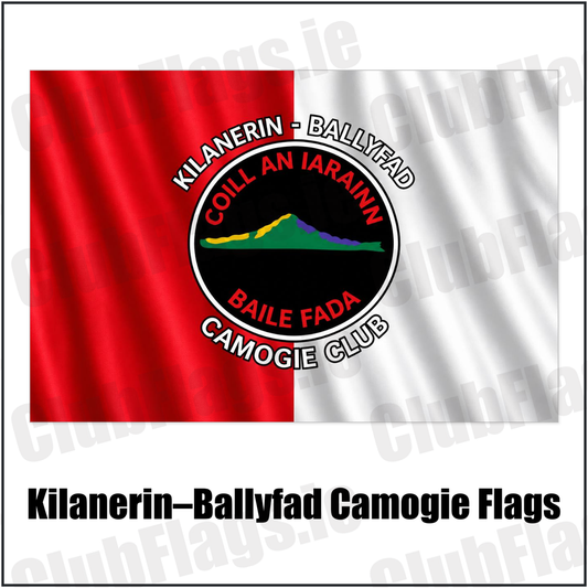 Kilanerin–Ballyfad Camogie Flags with the club crest and colours, Wexford GAA - ClubFlags.ie