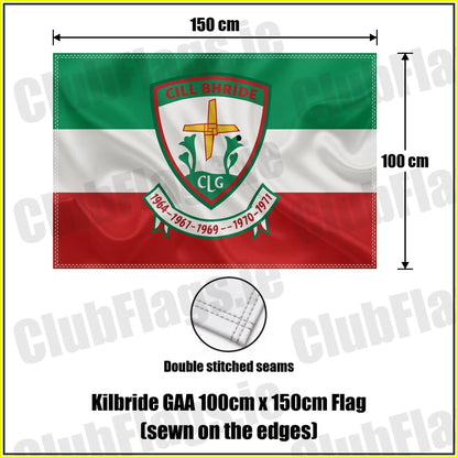 Kilbride GAA 100cm x 150cm Flag (sewn on the edges) - ClubFlags.ie