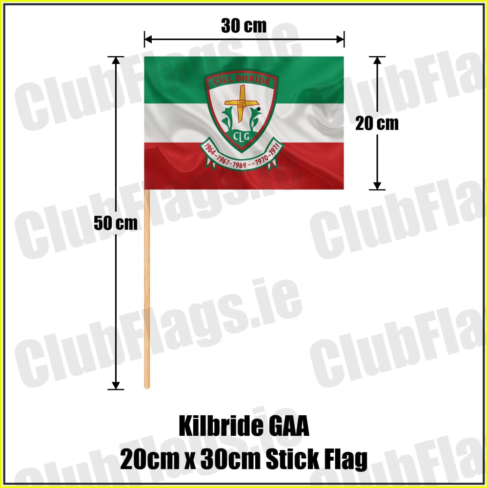 Kilbride GAA 20cm x 30cm Stick Flag - ClubFlags.ie