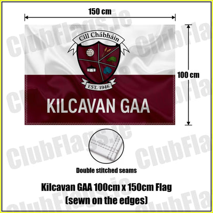 Kilcavan GAA 100cm x 150cm Flag (sewn on the edges) - ClubFlags.ie