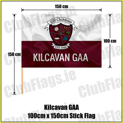 Kilcavan GAA 100cm x 150cm Stick Flag - ClubFlags.ie