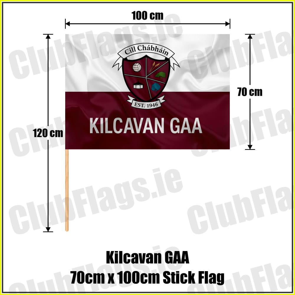Kilcavan GAA 70cm x 100cm Stick Flag - ClubFlags.ie