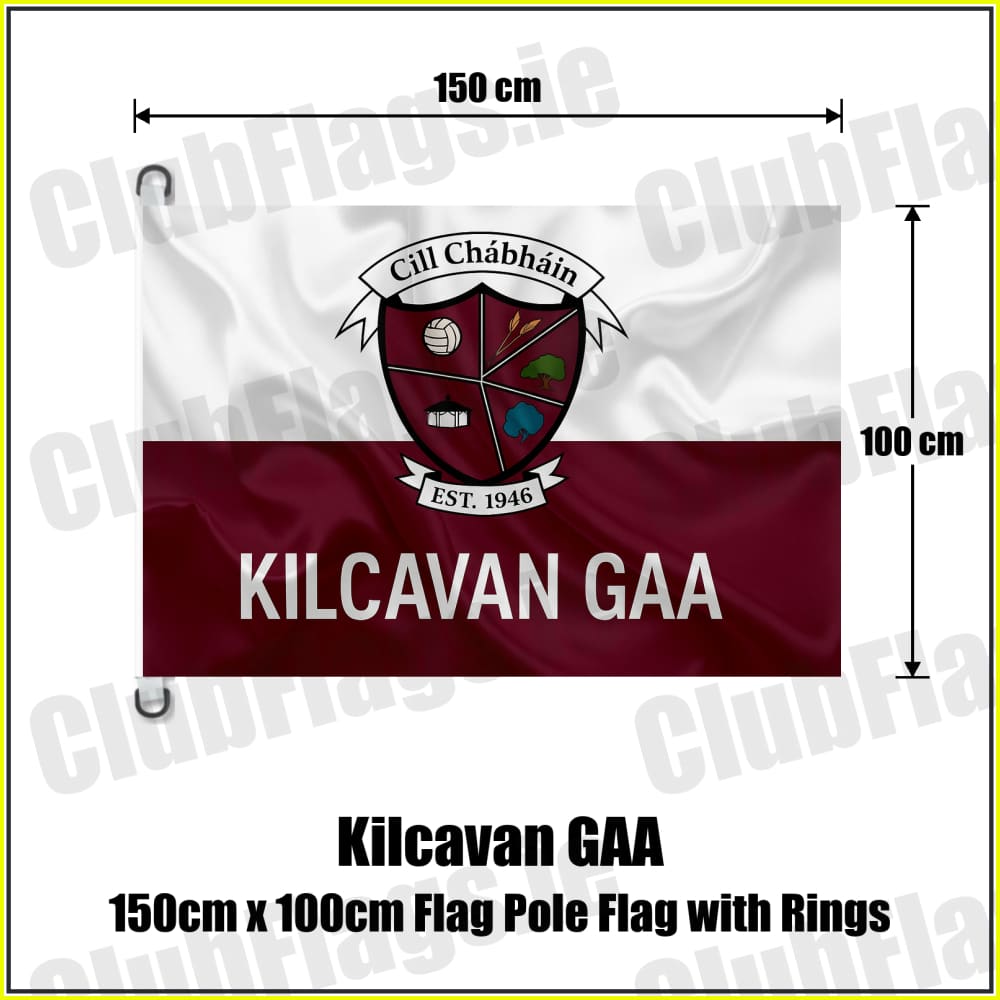 Kilcavan GAA 150cm x 100cm Flag Pole Flag with Rings - ClubFlags.ie